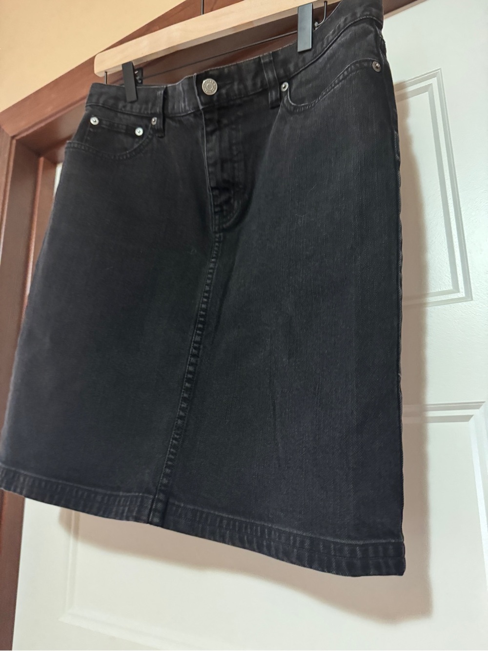 Lauren Ralph Lauren Black Mini Denim A-Line Skirt